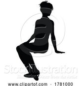 Vector Illustration of Lady Sitting Seated Silhouette by AtStockIllustration