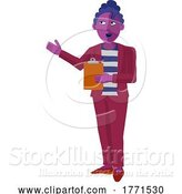 Vector Illustration of Lady with Clipboard Pointing Illustration by AtStockIllustration