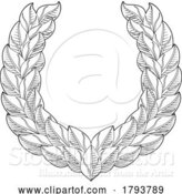 Vector Illustration of Laurel Wreath Branch Leaf Emblem Heraldry Design by AtStockIllustration