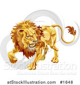 Vector Illustration of Leo the Lion with the Zodiac Symbol by AtStockIllustration