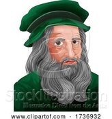 Vector Illustration of Leonardo Da Vinci Portrait Illustration by AtStockIllustration