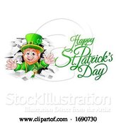 Vector Illustration of Leprechaun and Happy St Patricks Day Greeting by AtStockIllustration
