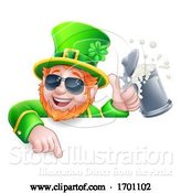 Vector Illustration of Leprechaun Cool St Patricks Day Sign by AtStockIllustration