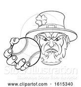Vector Illustration of Leprechaun Holding Baseball Ball Sports Mascot by AtStockIllustration