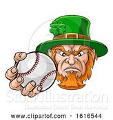 Vector Illustration of Leprechaun Holding Baseball Ball Sports Mascot by AtStockIllustration