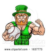 Vector Illustration of Leprechaun Holding Baseball Ball Sports Mascot by AtStockIllustration