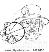 Vector Illustration of Leprechaun Holding Basketball Ball Sports Mascot by AtStockIllustration