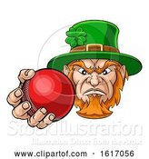 Vector Illustration of Leprechaun Holding Cricket Ball Sports Mascot by AtStockIllustration