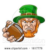 Vector Illustration of Leprechaun Holding Football Ball Sports Mascot by AtStockIllustration