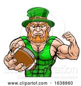 Vector Illustration of Leprechaun Holding Football Ball Sports Mascot by AtStockIllustration