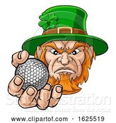 Vector Illustration of Leprechaun Holding Golf Ball Sports Mascot by AtStockIllustration