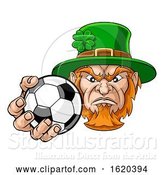 Vector Illustration of Leprechaun Holding Soccer Ball Sports Mascot by AtStockIllustration