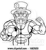 Vector Illustration of Leprechaun Holding Soccer Ball Sports Mascot by AtStockIllustration