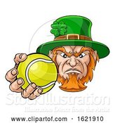 Vector Illustration of Leprechaun Holding Tennis Ball Sports Mascot by AtStockIllustration