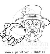 Vector Illustration of Leprechaun Holding Tennis Ball Sports Mascot by AtStockIllustration