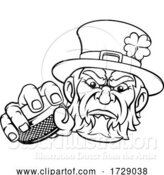 Vector Illustration of Leprechaun Ice Hockey Sports Mascot by AtStockIllustration