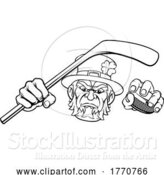 Vector Illustration of Leprechaun Ice Hockey Sports Mascot by AtStockIllustration
