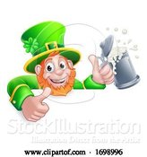 Vector Illustration of Leprechaun St Patricks Day Drink Sign by AtStockIllustration