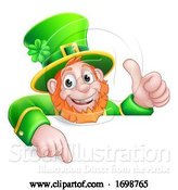 Vector Illustration of Leprechaun St Patricks Day Pointing Sign by AtStockIllustration