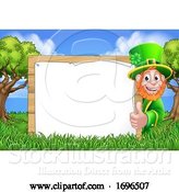 Vector Illustration of Leprechaun St Patricks Day Sign Scene by AtStockIllustration