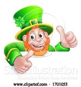 Vector Illustration of Leprechaun St Patricks Day Thumbs up Sign by AtStockIllustration