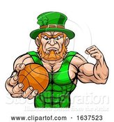 Vector Illustration of Leprechaun Tough St Patricks Day Character or Basketball Sports Mascot by AtStockIllustration