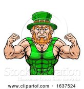 Vector Illustration of Leprechaun Tough St Patricks Day Character or Wrestling Sports Mascot by AtStockIllustration
