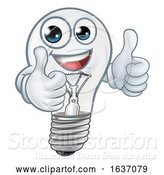 Vector Illustration of Light Bulb Character Lightbulb Mascot by AtStockIllustration