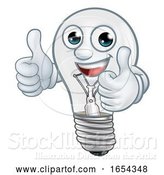 Vector Illustration of Light Bulb Character Lightbulb Mascot by AtStockIllustration