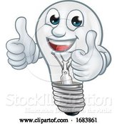 Vector Illustration of Light Bulb Character Lightbulb Mascot by AtStockIllustration