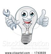 Vector Illustration of Light Bulb Character Lightbulb Mascot by AtStockIllustration