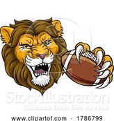 Vector Illustration of Lion American Football Sports Team Animal Mascot by AtStockIllustration