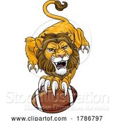 Vector Illustration of Lion American Football Sports Team Animal Mascot by AtStockIllustration