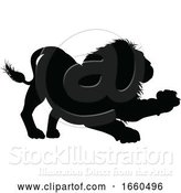 Vector Illustration of Lion Animal Silhouette by AtStockIllustration