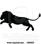 Vector Illustration of Lion Animal Silhouette by AtStockIllustration