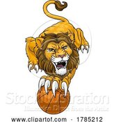 Vector Illustration of Lion Basketball Animal Sports Team Mascot by AtStockIllustration