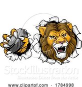 Vector Illustration of Lion Ice Hockey Team Sports Animal Mascot by AtStockIllustration