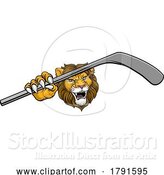 Vector Illustration of Lion Ice Hockey Team Sports Animal Mascot by AtStockIllustration