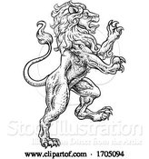 Vector Illustration of Lion Rearing Rampant Coat of Arms Heraldic Animal by AtStockIllustration
