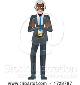 Vector Illustration of Mature Black Businessman Mascot Concept by AtStockIllustration