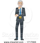Vector Illustration of Mature Businessman Thinking Mascot Concept by AtStockIllustration