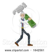 Vector Illustration of Mature Doctor Guy Holding Hammer Mascot by AtStockIllustration