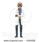 Vector Illustration of Mature Medical Doctor Mascot by AtStockIllustration