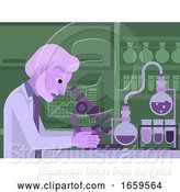 Vector Illustration of Mature Scientist Working in Laboratory by AtStockIllustration