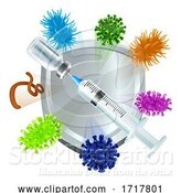 Vector Illustration of Medical Injection Vaccination Syringe Vial Shield by AtStockIllustration