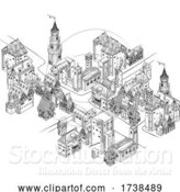 Vector Illustration of Medieval Town Map Scroll Vintage Illustration by AtStockIllustration