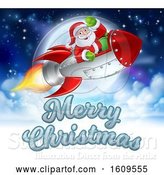 Vector Illustration of Merry Christmas Santa Claus Rocket by AtStockIllustration