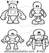 Vector Illustration of Metal Robots by AtStockIllustration