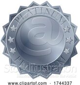 Vector Illustration of Metallic Platinum Medal Rosette by AtStockIllustration