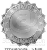 Vector Illustration of Metallic Silver Medal Rosette by AtStockIllustration